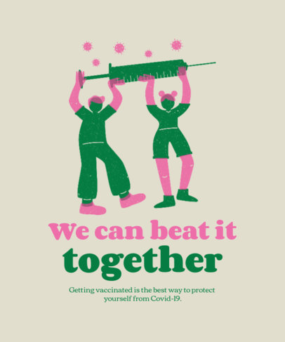 COVID-19-Themed T-Shirt Design Maker for a Vaccination Campaign