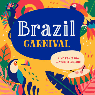 Facebook Post Maker Intiving to Watch Brazilian Carnival Online 3427d