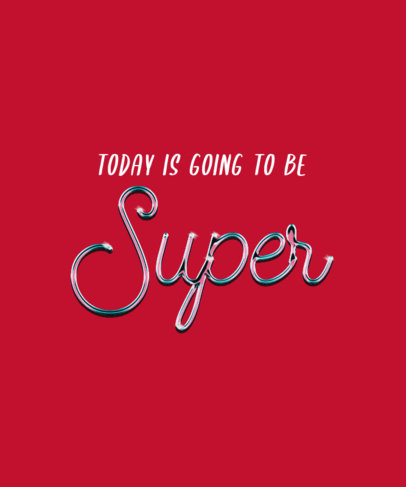 T-Shirt Design Template Featuring a 3D Quote