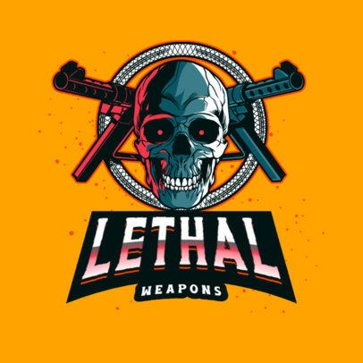 Gaming Logo Creator Featuring a Graphic with a Skull and Weapons