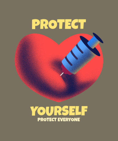 Vaccination-Themed T-Shirt Design Generator Featuring a Heart Graphic 