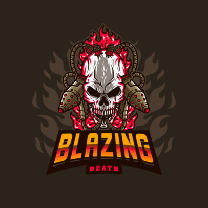 Skull-Themed Logo Maker Featuring a Graphic with Flamethrowers