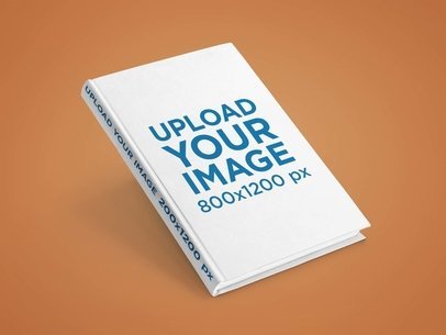 Angled Textured Hardback Book Mockup Against a Transparent Backdrop a15580