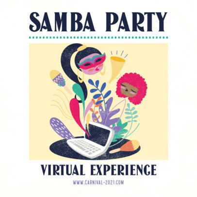Carnival-Themed Instagram Post Generator for a Virtual Samba Party