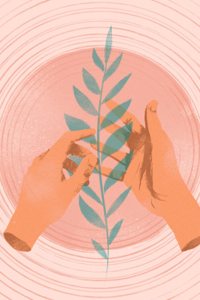 Art Print Design Creator Featuring an Illustration of Hands