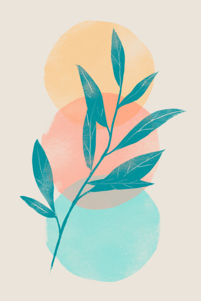 Colorful Art Print Design Maker Featuring a Plant Illustration