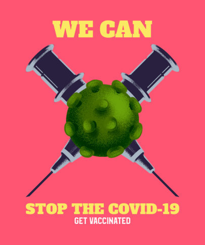 T-Shirt Design Template for a Coronavirus Vaccination Campaign  