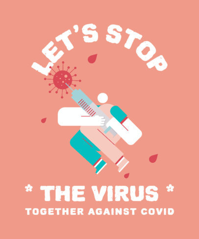 Coronavirus-Themed T-Shirt Design Maker with a Vaccine-Allusive Illustration