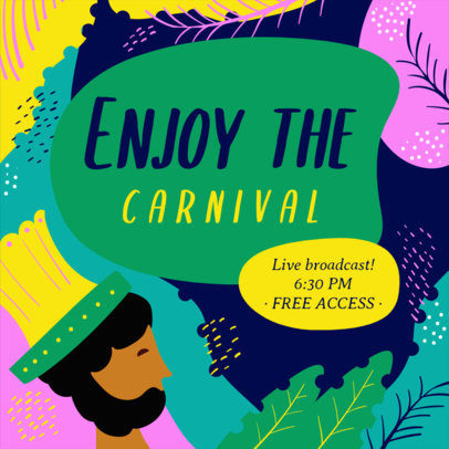 Facebook Post Generator for a Brazilian Carnival Broadcast 3427c