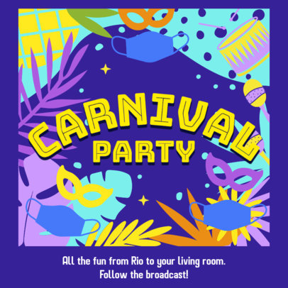 Facebook Post Generator to Announce a Brazilian Carnival Broadcast 3428a