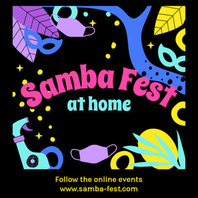 Facebook Post Design Template for an Online Brazilian-Themed Fest 3428e