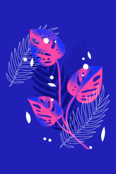 Art Print Design Creator Featuring a Beautiful Illustration of Monstera Plants