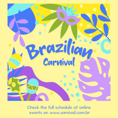 Brazilian Carnival-Themed Facebook Post Maker for an Online Event 3428f