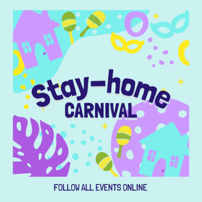 Facebook Post Generator for a Virtual Carnival Announcement 3428g