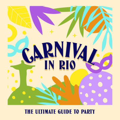 Facebook Post Template Featuring Rio Carnival-Themed Graphics 3428g