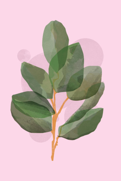 Art Print Design Template Featuring Plant Illustrations