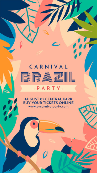 Instagram Story Design Creator to Announce a Brazilian Carnival Party