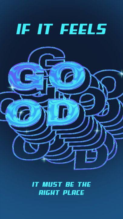 Instagram Story Design Template with a 3D Word