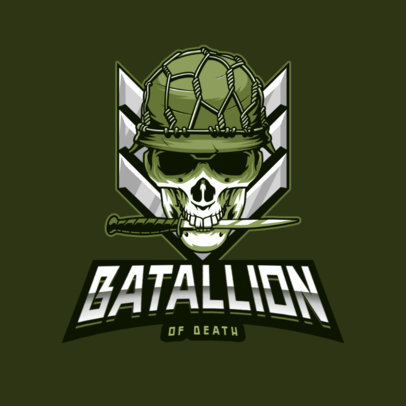 Military-Themed Gaming Logo Template with a Skull Graphic