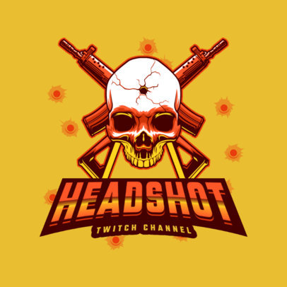 Shooter Gaming Logo Maker Featuring a Skull with a Headshot