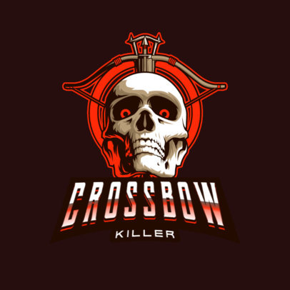 Gaming Logo Maker with a Graphic of a Skull and a Crossbow