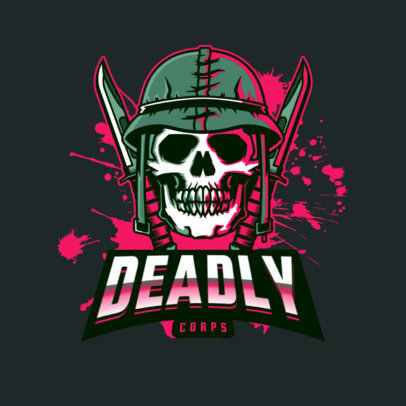 Gaming Guild Logo Maker with a Soldier's Skull Graphic 4095k