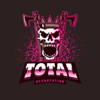 Epic Logo Maker with a Warrior's Skull Graphic for Gamers