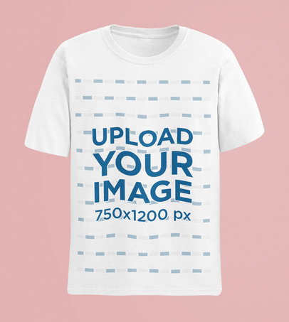 Basic T-Shirt Mockup Featuring a Solid Color Backdrop
