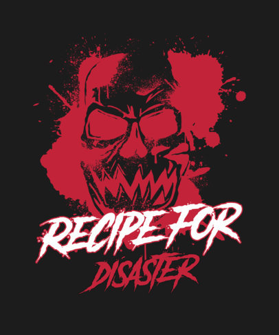 Edgy T-Shirt Design Template Featuring Graphics of Skulls