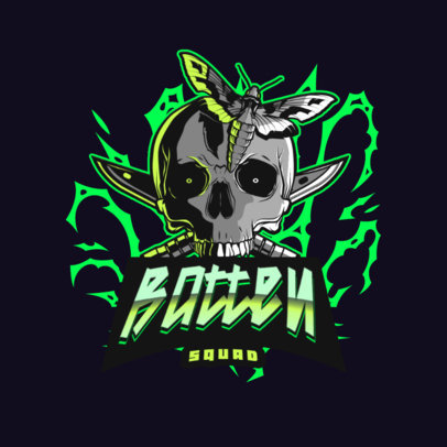 Gaming Squad Logo Creator Featuring a Skull and a Moth