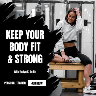 Instagram Post Design Template Featuring a Fitness Theme
