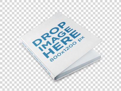 Mockup of a Hard-Cover Book Opening While Lying on a Transparent Surface