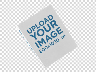 Slightly Bent Paperback Book Mockup Angled on a Transparent Surface