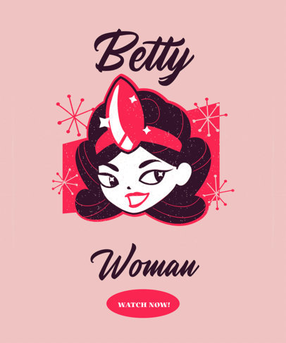 Superhero-Themed T-Shirt Design Template with an Atomic-Age Style