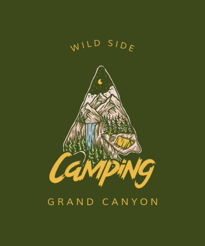 Camping-Themed T-Shirt Design Template with an Illustration of the Outdoors 3620g-el1
