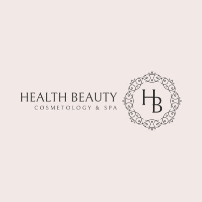 Beauty Monogram Logo Template with a Delicate Banner Graphic