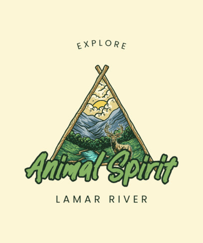 Outdoors-Themed T-Shirt Design Generator Featuring a Deer Illustration