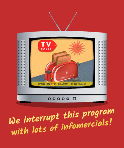 Funny T-Shirt Design Maker Featuring an Old TV