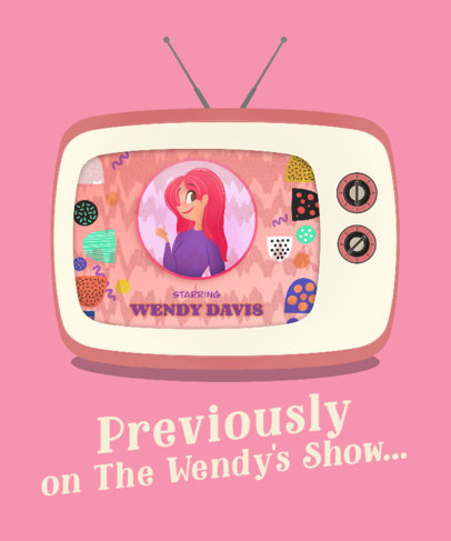 T-Shirt Design Creator Featuring an Illustration Inspired by a TV Show