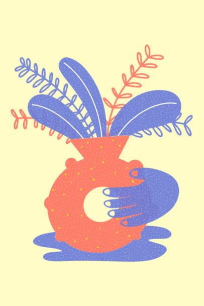 Art Print Design Generator with a Plant Pot Illustration
