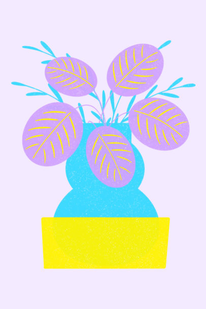 Illustrated Art Print Generator Featuring a Pretty Plant