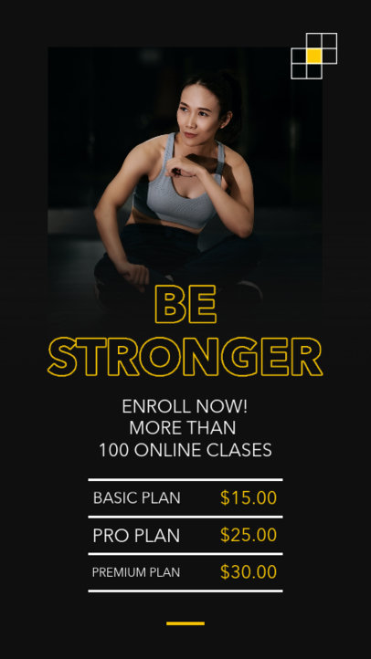 Instagram Story Design Template for an Online Fitness Coach with a Minimal Layout