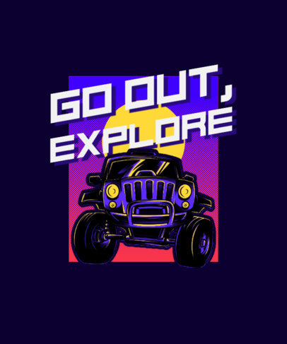 T-Shirt Design Template Featuring an Illustrated 4x4 Truck
