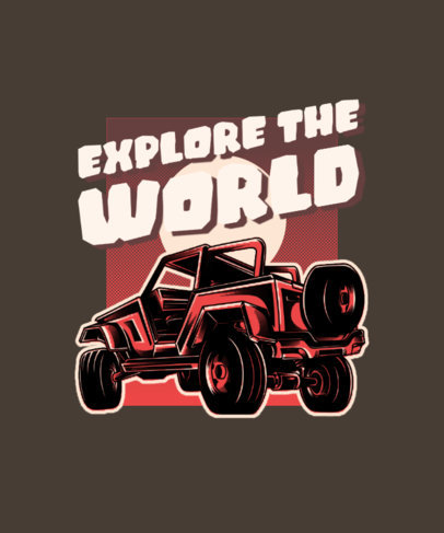 T-Shirt Design Template with a Four-Wheel-Drive Truck Illustration