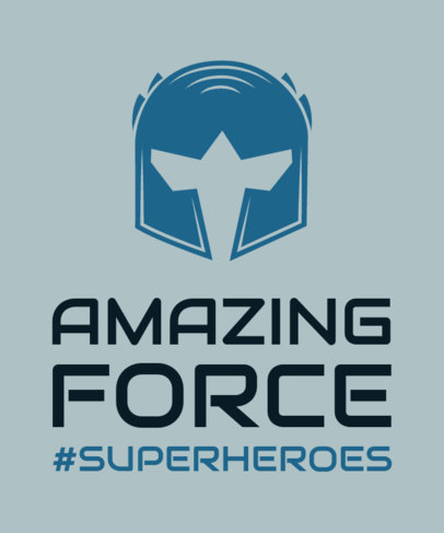 T-Shirt Design Maker Featuring a Superhero Helmet Graphic