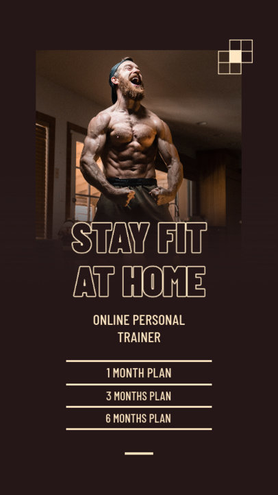 Instagram Story Design Generator for an Online Fitness Coach Profile
