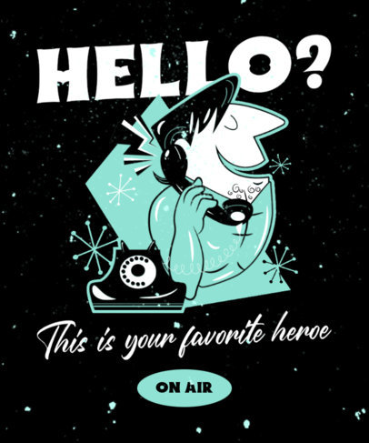 Retro T-Shirt Design Maker with a Vintage Superhero Illustration