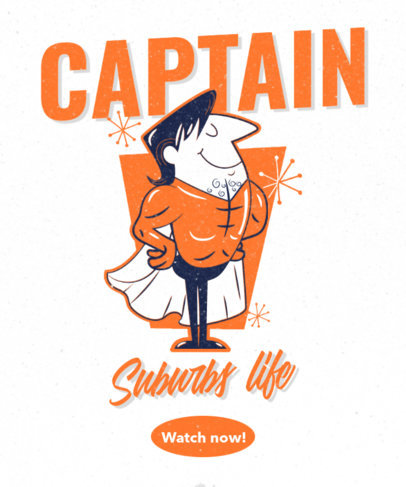 T-Shirt Design Generator with a Graphic of a Vintage Superhero