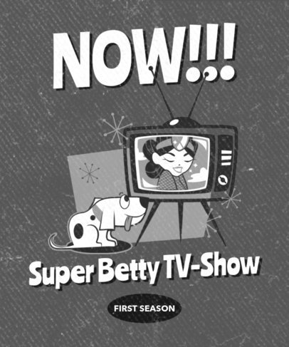 Retro T-Shirt Design Maker with a Graphic Inspired by Wandavision Show