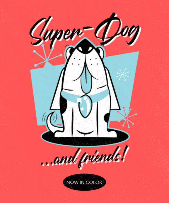 T-Shirt Design Creator with an Atomic-Age-Styled Graphic of a Dog
